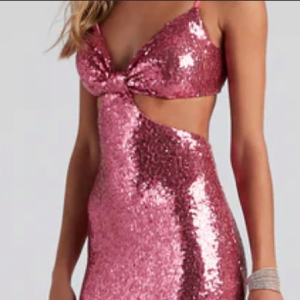 Pink Sequin Maxi
